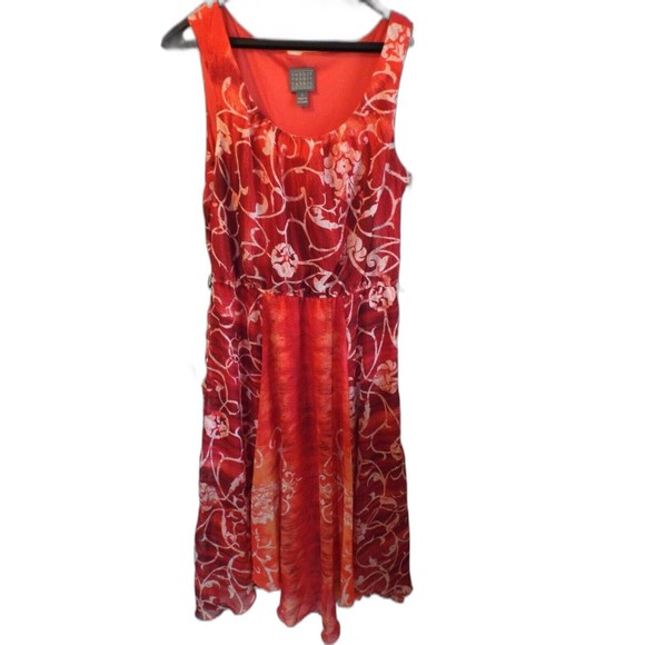 Rabbit Rabbit Rabbit Women's Size 6 Dress Orange Floral Abstract Print - Picture 1 of 4